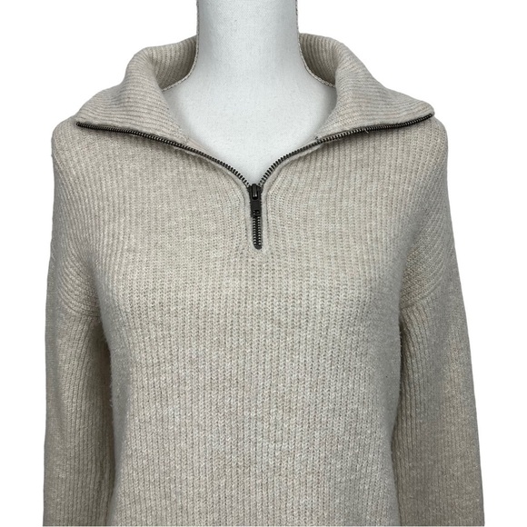 MAURICES Women’s Pullover 1/4 Zip Sweater Sz Small Ivory Color Stretch LS - Picture 2 of 12